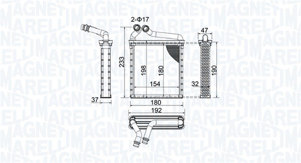 MAGNETI MARELLI šilumokaitis, salono šildymas 350218442000