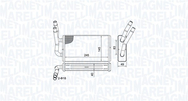 MAGNETI MARELLI Värmeväxlare, kupévärmare 350218450000