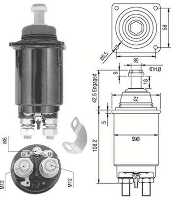 MAGNETI MARELLI Włącznik elektromagnetyczny, rozrusznik 940113050312