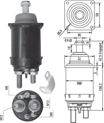 MAGNETI MARELLI Włącznik elektromagnetyczny, rozrusznik 940113050314