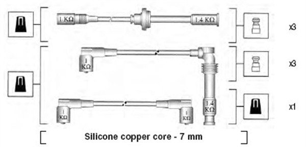 MAGNETI MARELLI Zestaw przewodów zapłonowych 941045400525