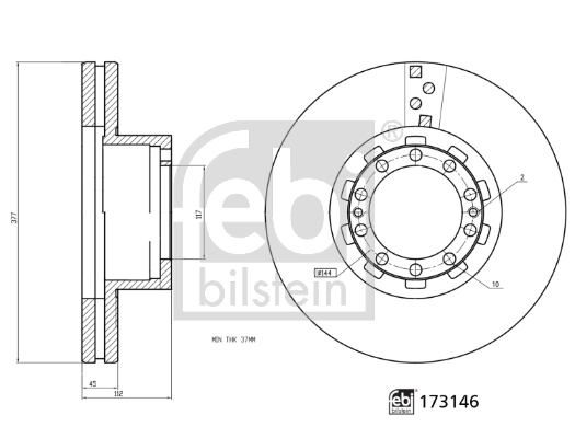FEBI BILSTEIN Bromsskiva 173146