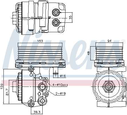 NISSENS Oljekylare, motor 91327