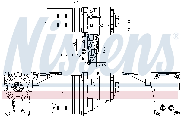 NISSENS Oljekylare, motor 91328