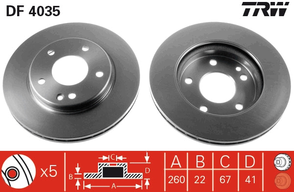 TRW Piduriketas DF4035