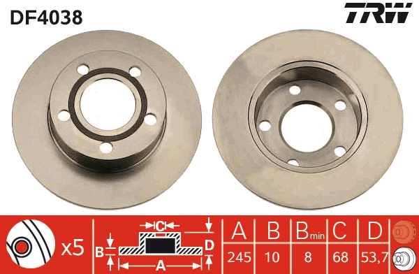 TRW Jarrulevy DF4038