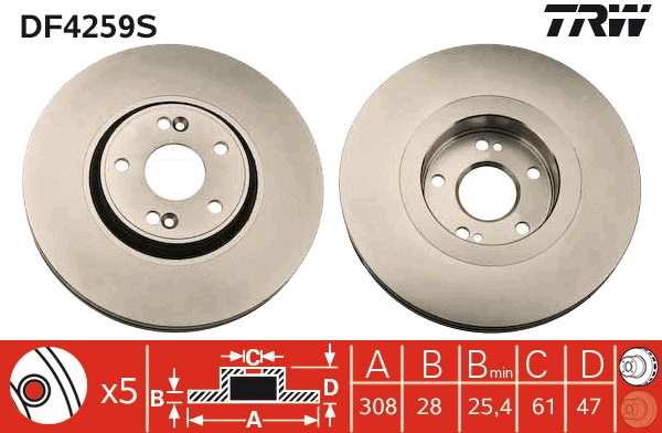 TRW Piduriketas DF4259S