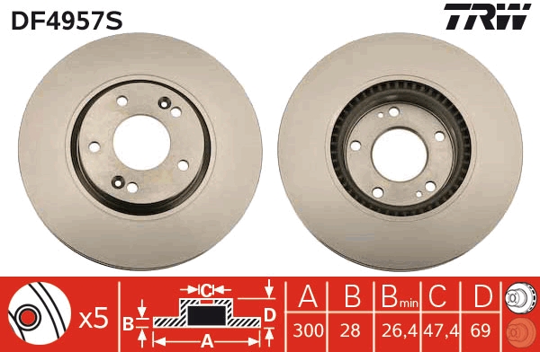 TRW Piduriketas DF4957S