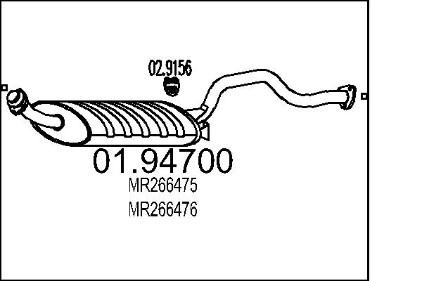 MTS Bakre ljuddämpare 01.94700