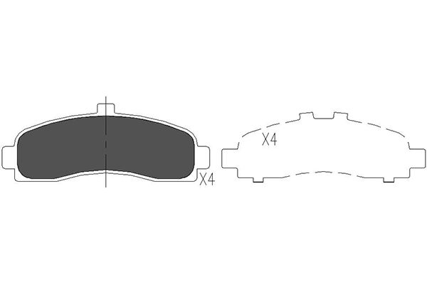 KAVO PARTS Piduriklotside komplekt, ketaspidur KBP-6505
