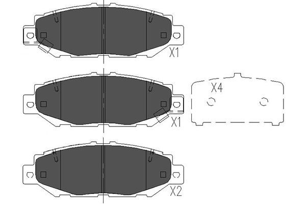 KAVO PARTS Piduriklotside komplekt, ketaspidur KBP-9062