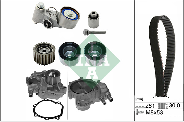 Schaeffler INA Pompa wodna + zestaw paska rozrządu 530 0563 30