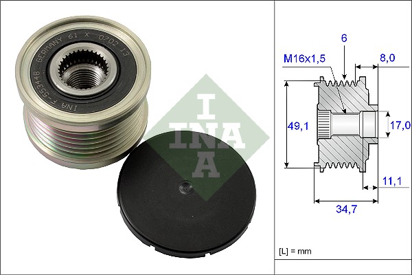 Schaeffler INA Alternator - sprzęgło jednokierunkowe 535 0139 10