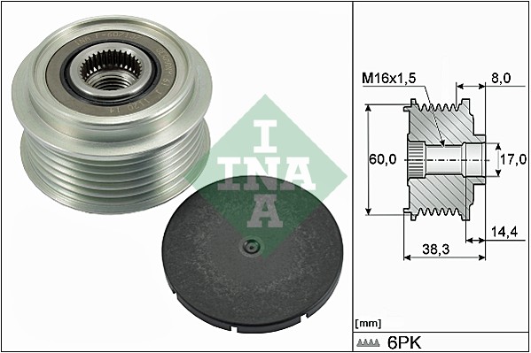 Schaeffler INA Alternator - sprzęgło jednokierunkowe 535 0289 10
