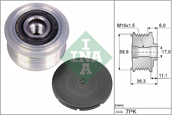 Schaeffler INA Alternator - sprzęgło jednokierunkowe 535 0309 10