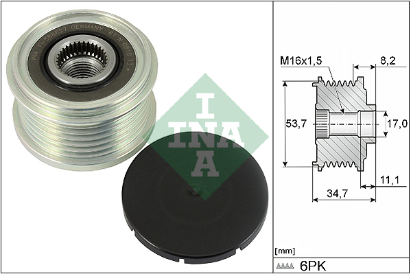 Schaeffler INA Alternator - sprzęgło jednokierunkowe 535 0327 10