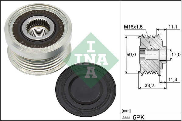 Schaeffler INA Alternator - sprzęgło jednokierunkowe 535 0337 10