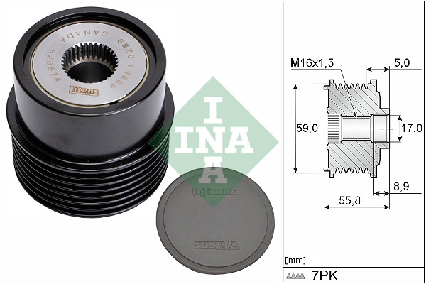 Schaeffler INA Alternator - sprzęgło jednokierunkowe 535 0354 10