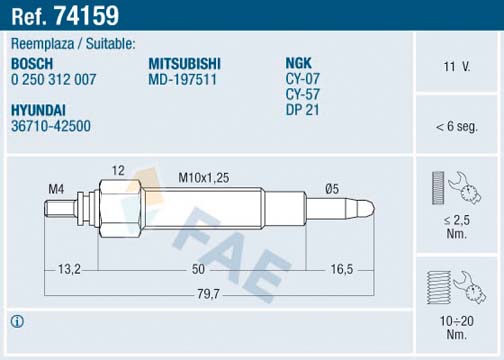 FAE Glödstift 74159