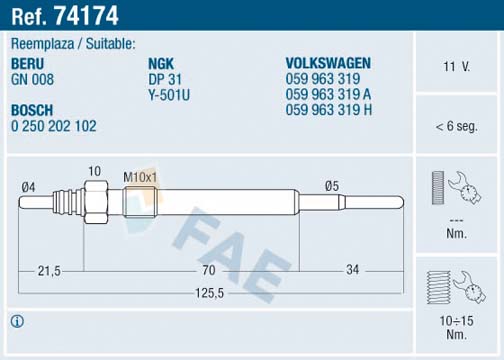 FAE Hehkutulppa 74174
