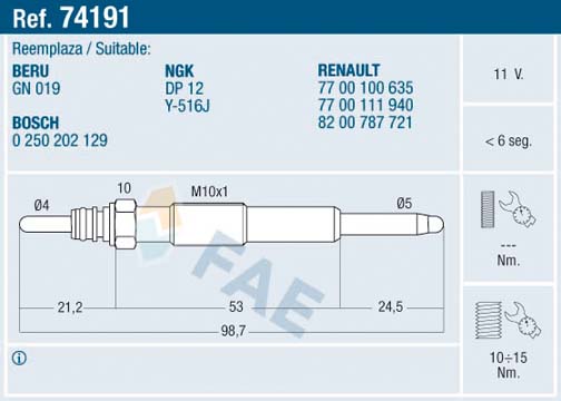 FAE Hõõgküünal 74191