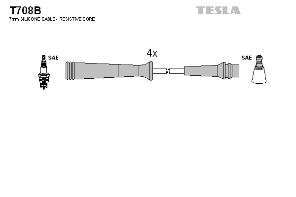 TESLA Tändkabelsats T708B