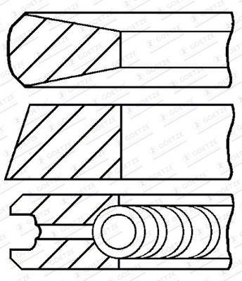 GOETZE ENGINE Kolvringsats 08-122208-00