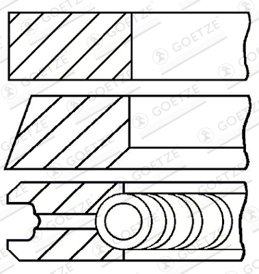GOETZE ENGINE stūmoklio žiedų komplektas 08-139507-00