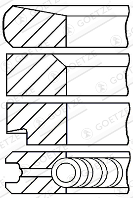 GOETZE ENGINE Kolvringsats 08-278000-00