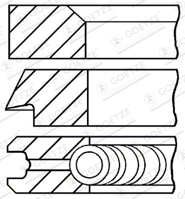 GOETZE ENGINE stūmoklio žiedų komplektas 08-406200-00