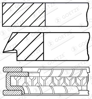 GOETZE ENGINE Kolvirõngakomplekt 08-429407-00