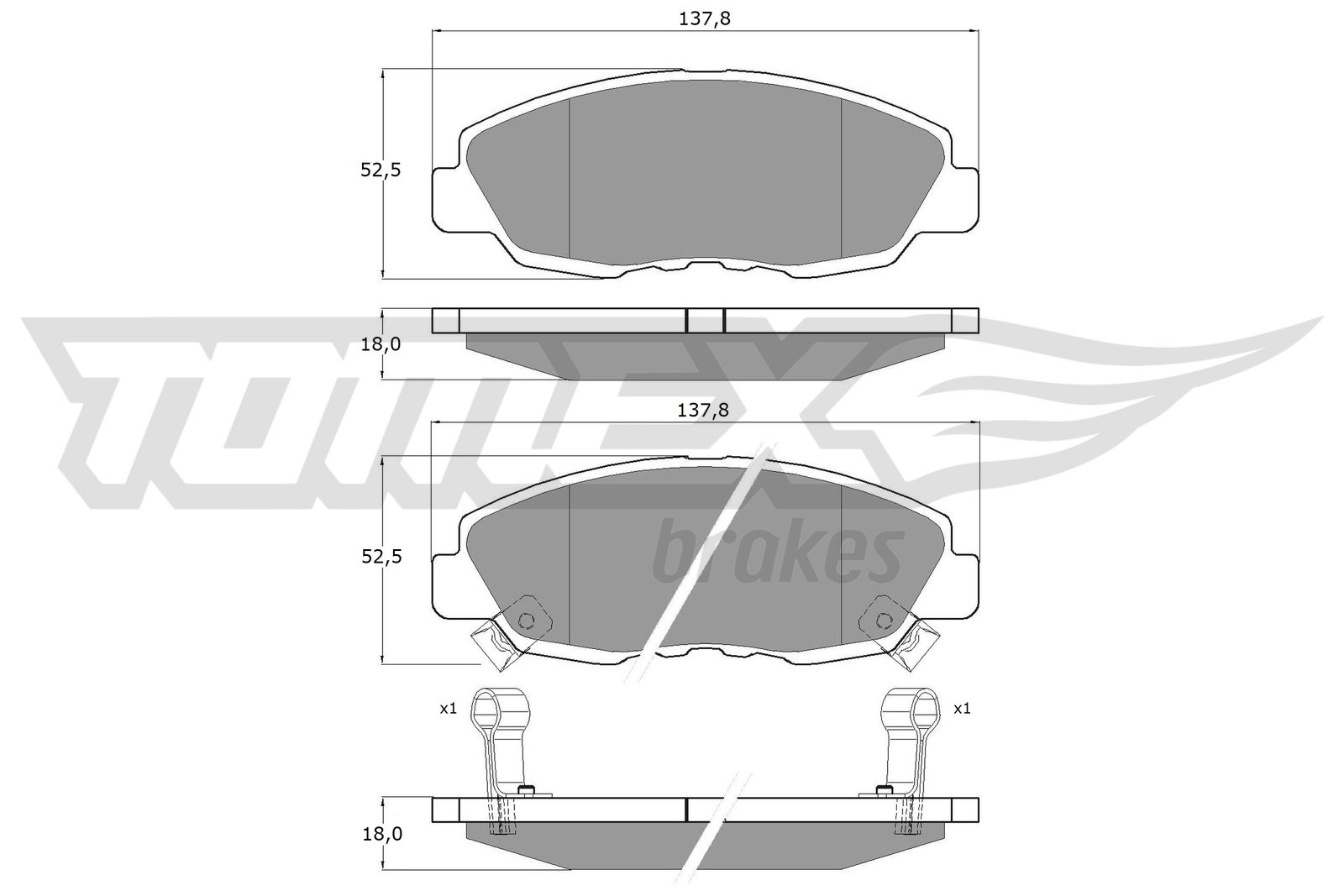 TOMEX Brakes Piduriklotside komplekt, ketaspidur TX 10-98