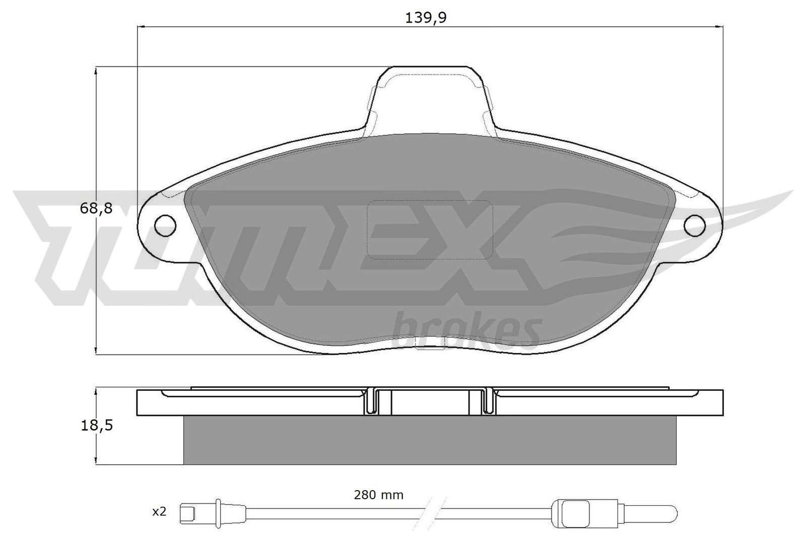 TOMEX Brakes Piduriklotside komplekt, ketaspidur TX 13-35