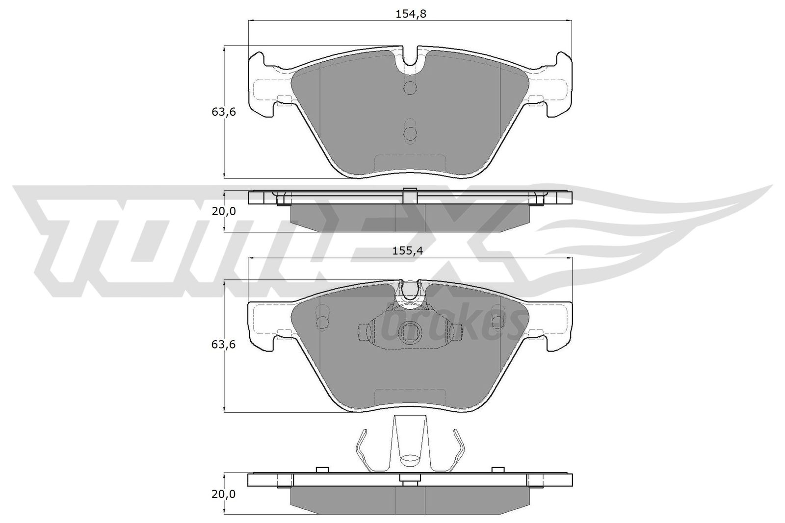TOMEX Brakes Piduriklotside komplekt, ketaspidur TX 15-09