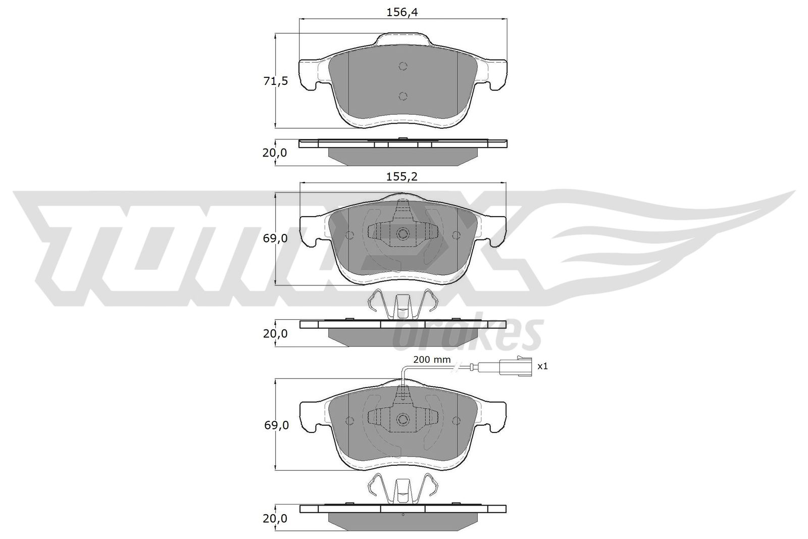 TOMEX Brakes Piduriklotside komplekt, ketaspidur TX 16-63