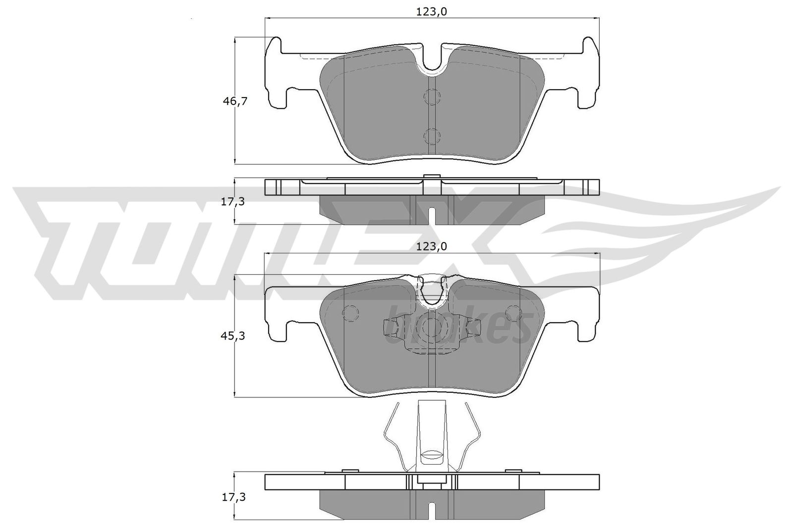 TOMEX Brakes Piduriklotside komplekt, ketaspidur TX 16-86