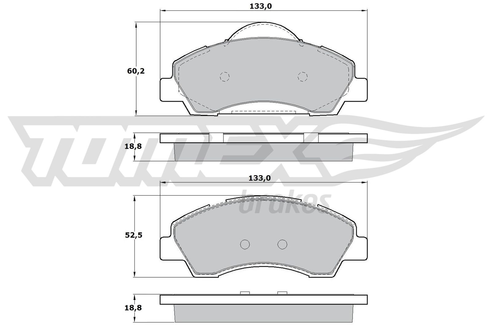 TOMEX Brakes Piduriklotside komplekt, ketaspidur TX 17-28