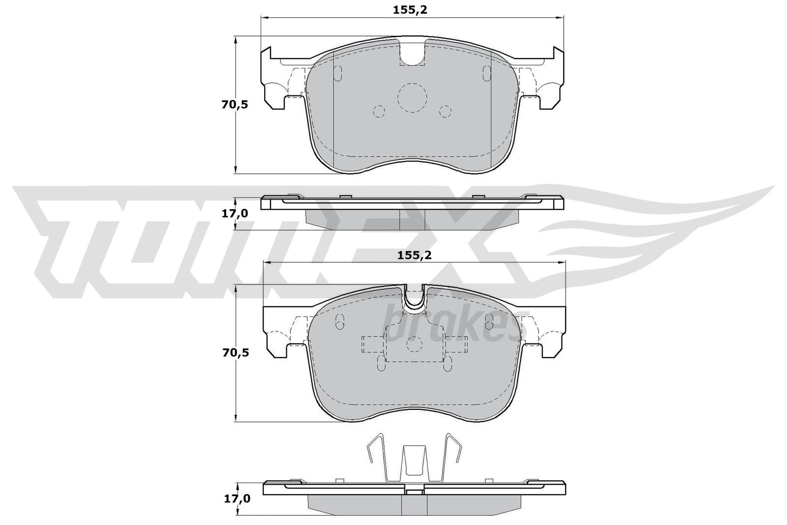 TOMEX Brakes Piduriklotside komplekt, ketaspidur TX 17-29