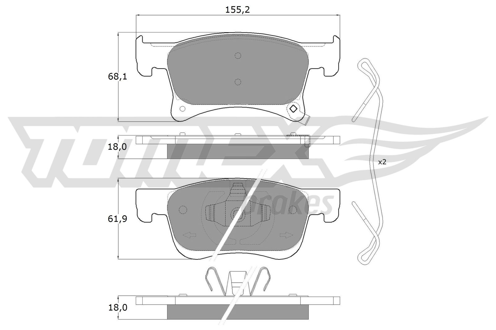 TOMEX Brakes Piduriklotside komplekt, ketaspidur TX 17-93