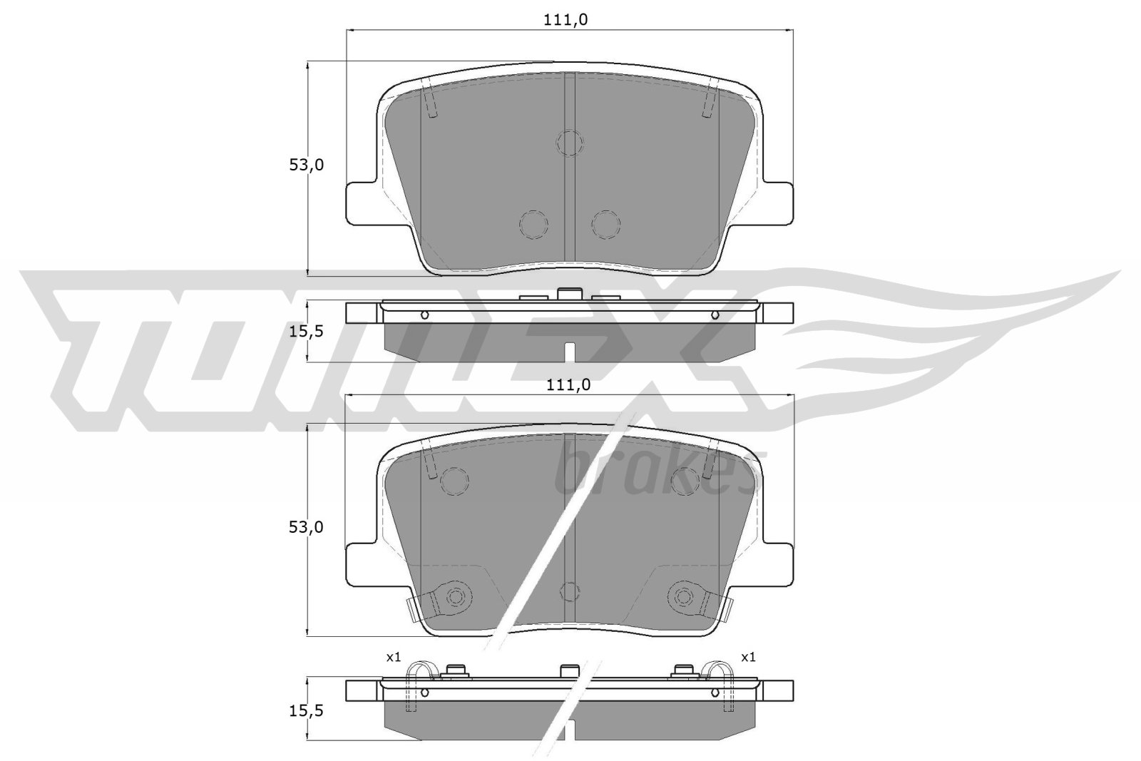 TOMEX Brakes Piduriklotside komplekt, ketaspidur TX 19-88