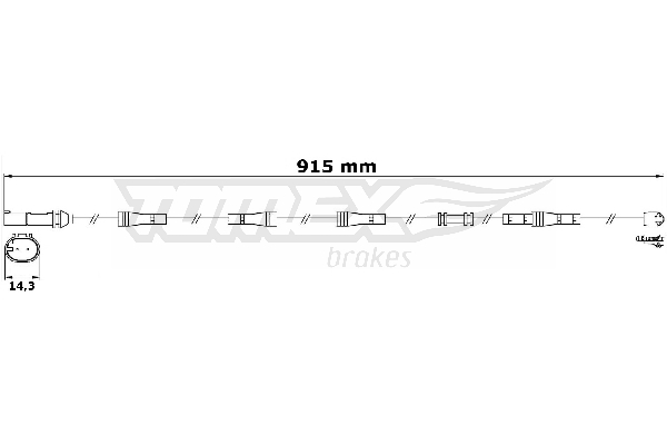 TOMEX Brakes Hoiatuskontakt, piduriklotsi kulumine TX 31-19