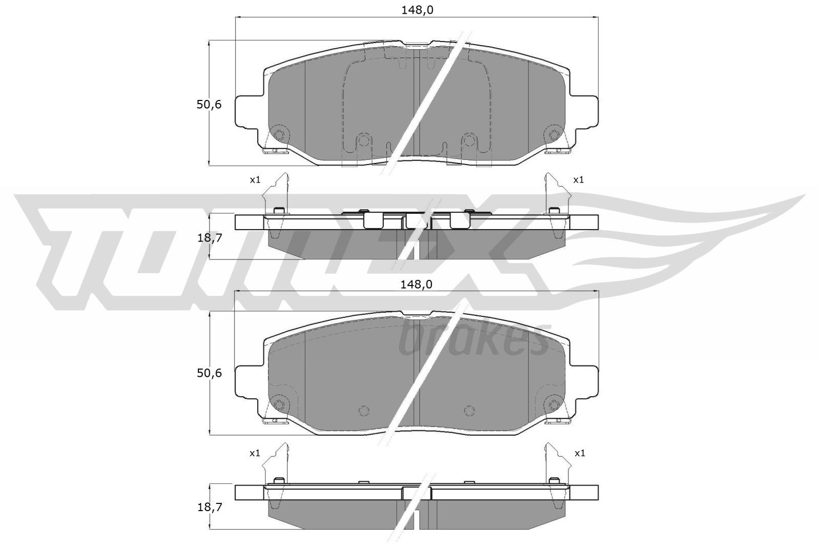 TOMEX Brakes Piduriklotside komplekt, ketaspidur TX 60-04