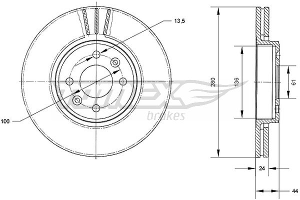 TOMEX Brakes Jarrulevy TX 70-22