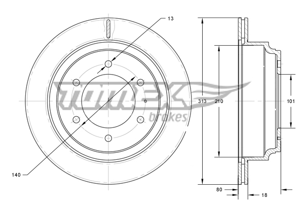 TOMEX Brakes Piduriketas TX 73-70