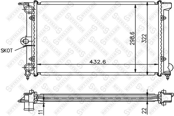 STELLOX Chłodnica, układ chłodzenia silnika 10-25002-SX