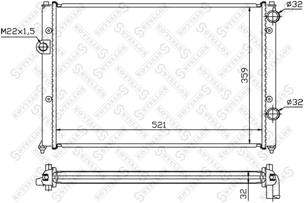 STELLOX Kylare, motorkylning 10-25010-SX
