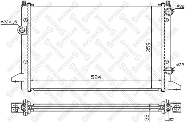 STELLOX Kylare, motorkylning 10-25198-SX