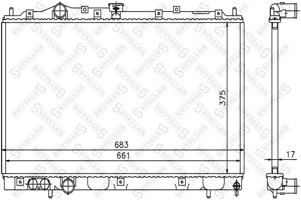 STELLOX Kylare, motorkylning 10-25258-SX