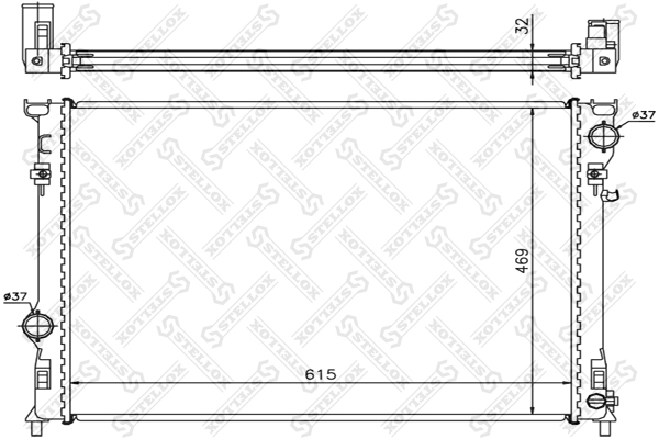STELLOX Jäähdytin,moottorin jäähdytys 10-25627-SX