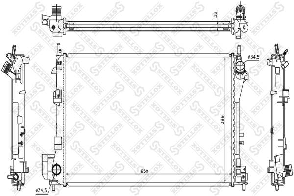 STELLOX Radiaator,mootorijahutus 10-26000-SX
